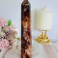 Gorgeous Tall 19cm Red Fire Quartz Tower with Hematite Inclusions