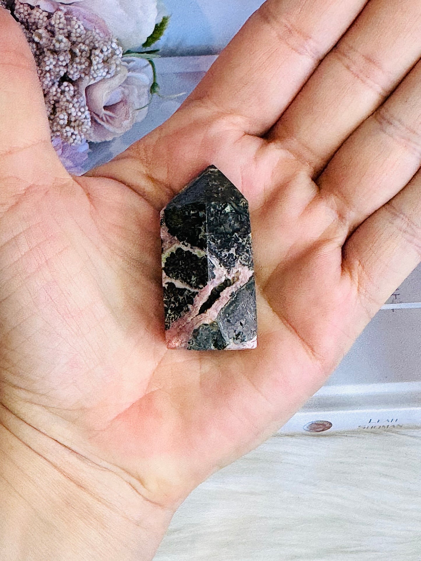 Natural Rhodochrosite Chunky Druzy Tower 4.5cm From Peru