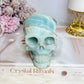 Caribbean Calcite Carved Large Skull 9cm 674g