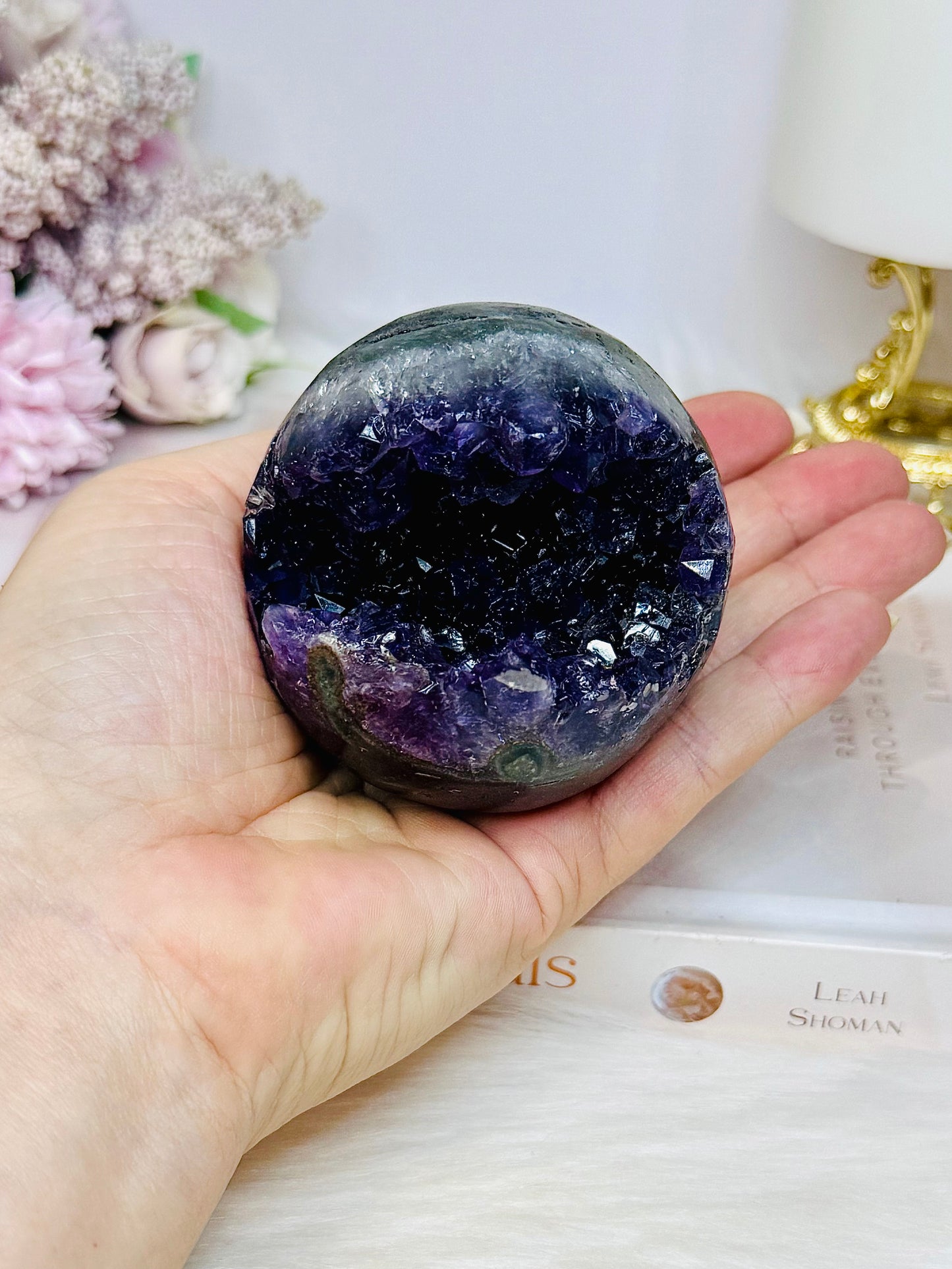 Large Druzy Amethyst Sphere on Stand 359g