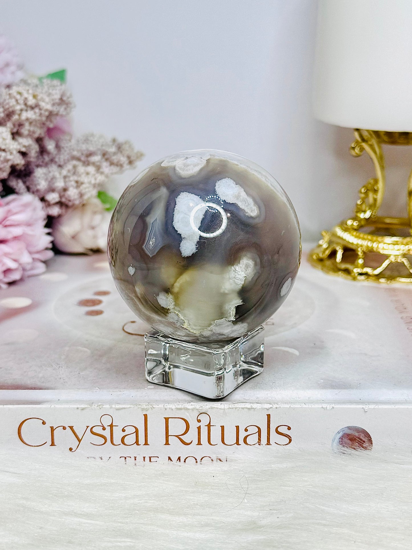 Agate Sphere on Stand 237g