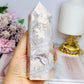 High Grade Flower Agate Druzy Tower 13cm
