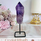 Beautiful Natural Amethyst Point | Tower On Black Stand 12cm