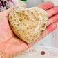 High Grade Sugar Druzy Agate Heart Carving On Stand From Brazil 278grams