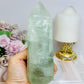 Large Green Fluorite Tower with Rainbows 15.5cm 650g