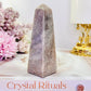 Natural 10cm Pink Amethyst Obelisk | Tower