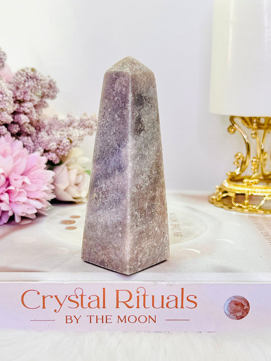 Natural 10cm Pink Amethyst Obelisk | Tower