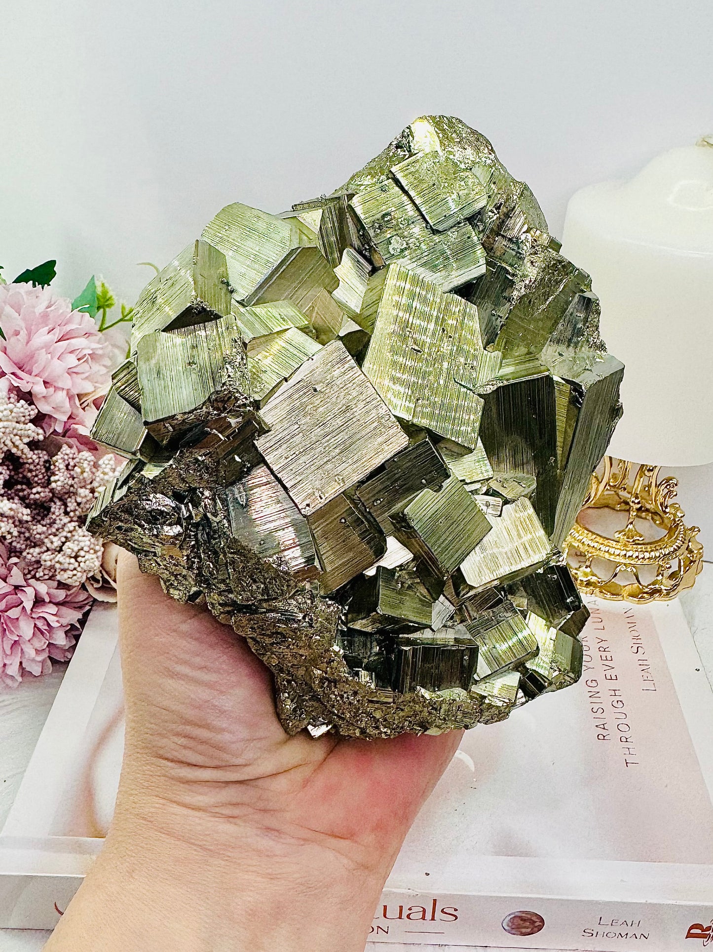 High Grade Incredible Large 1.53KG 13cm Cubed Pyrite Specimen