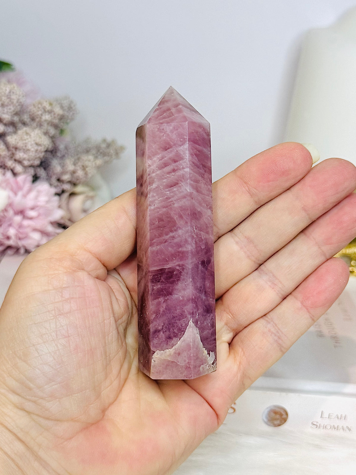Lavender Rose Quartz Tower 10cm