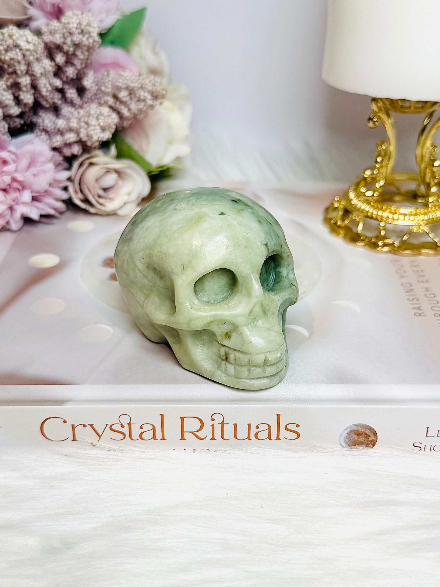 Green Jade Skull 270g 7cm