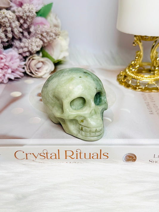Green Jade Skull 270g 7cm