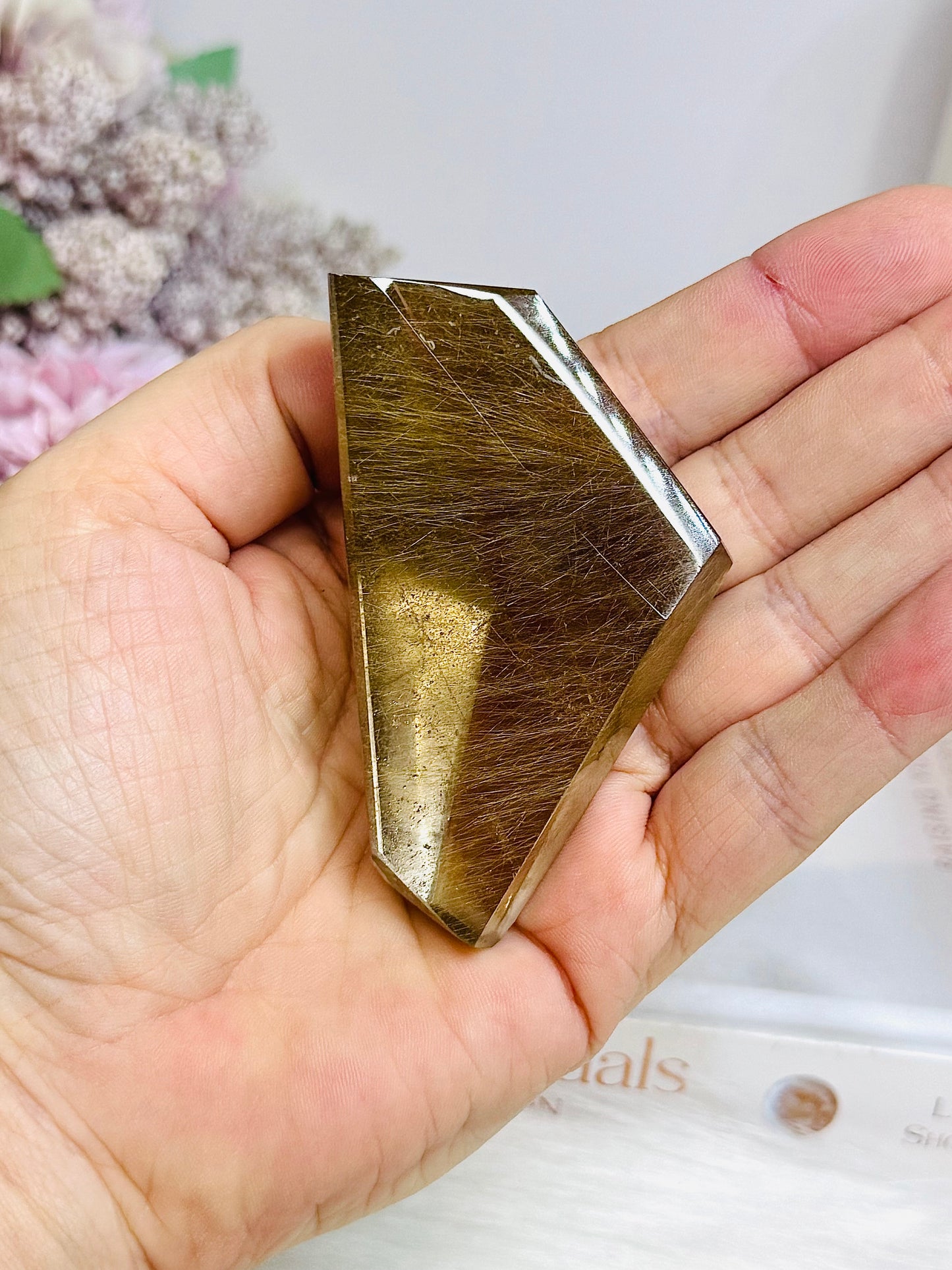 Golden Rutile Smokey Quartz Freeform 8cm