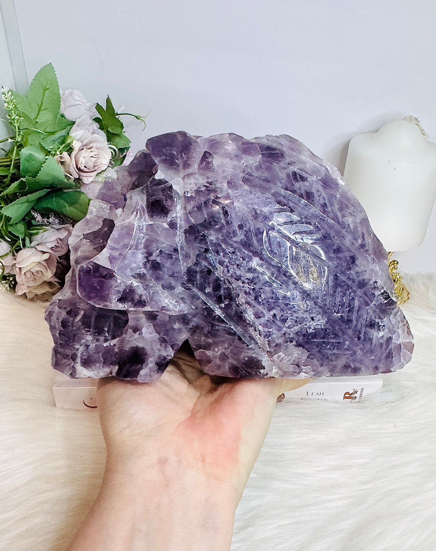 Huge Amethyst Druzy Carved Skull 18.5cm 2.46KG