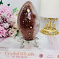Large 503gram Druzy Agate Carved & Polished Egg On Stand From Brazil