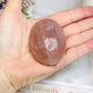 Rose Quartz Palm Stone (stand is display only)