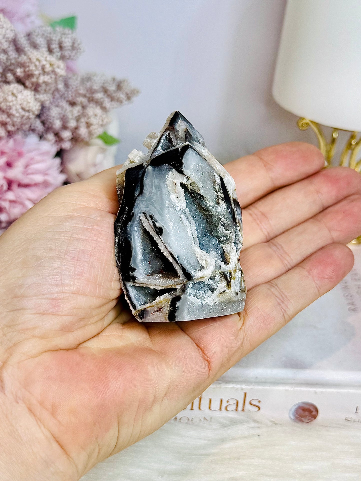 Black Druzy Sphalerite Tower 7cm
