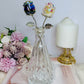 Glass Vase with Aura Amethyst & Quartz Flowers 20cm