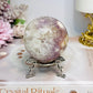 High Grade Pink Amethyst Druzy Sphere on Stand 288g