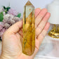 Citrine Tower 19cm Inc Stand (Cut in back of tower)