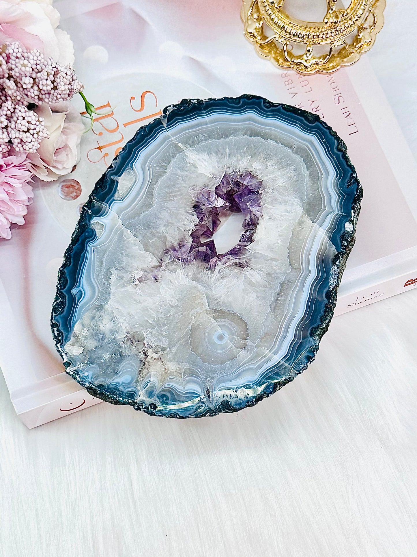 Absolutely Amazing Large 676gram Chunky Agate Amethyst Druzy Portal | Slab from Brazil