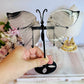 Stunning 15cm Agate Carved Butterfly Wings On Stand