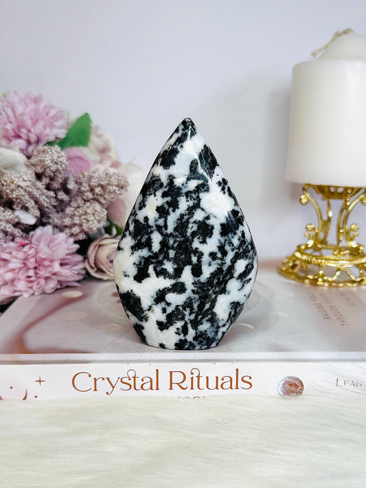 Natural Zebra Jasper Carved Freeform | Flame 11cm