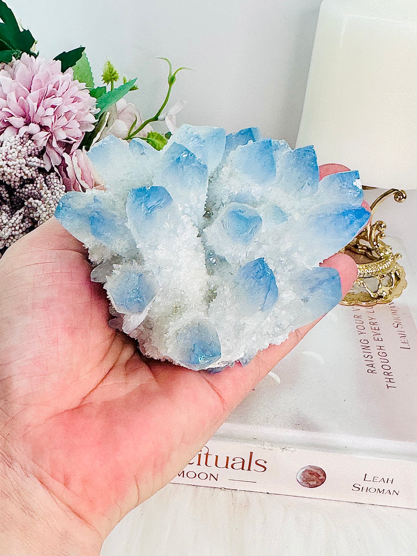 Wow!! Stunning Blue Phantom Quartz Cluster (Lab Created)