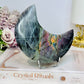 Purple Flash Labradorite Moon on Stand 12cm