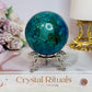 Absolutely Incredible High Grade Chrysocolla Sphere on Stand 329grams