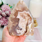 Classy & Fabulous Large 13cm 415gram Druzy Flower Agate Freeform | Flame Carving