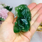 High Grade Green Fluorite Carved Skull with Lion Head 7cm