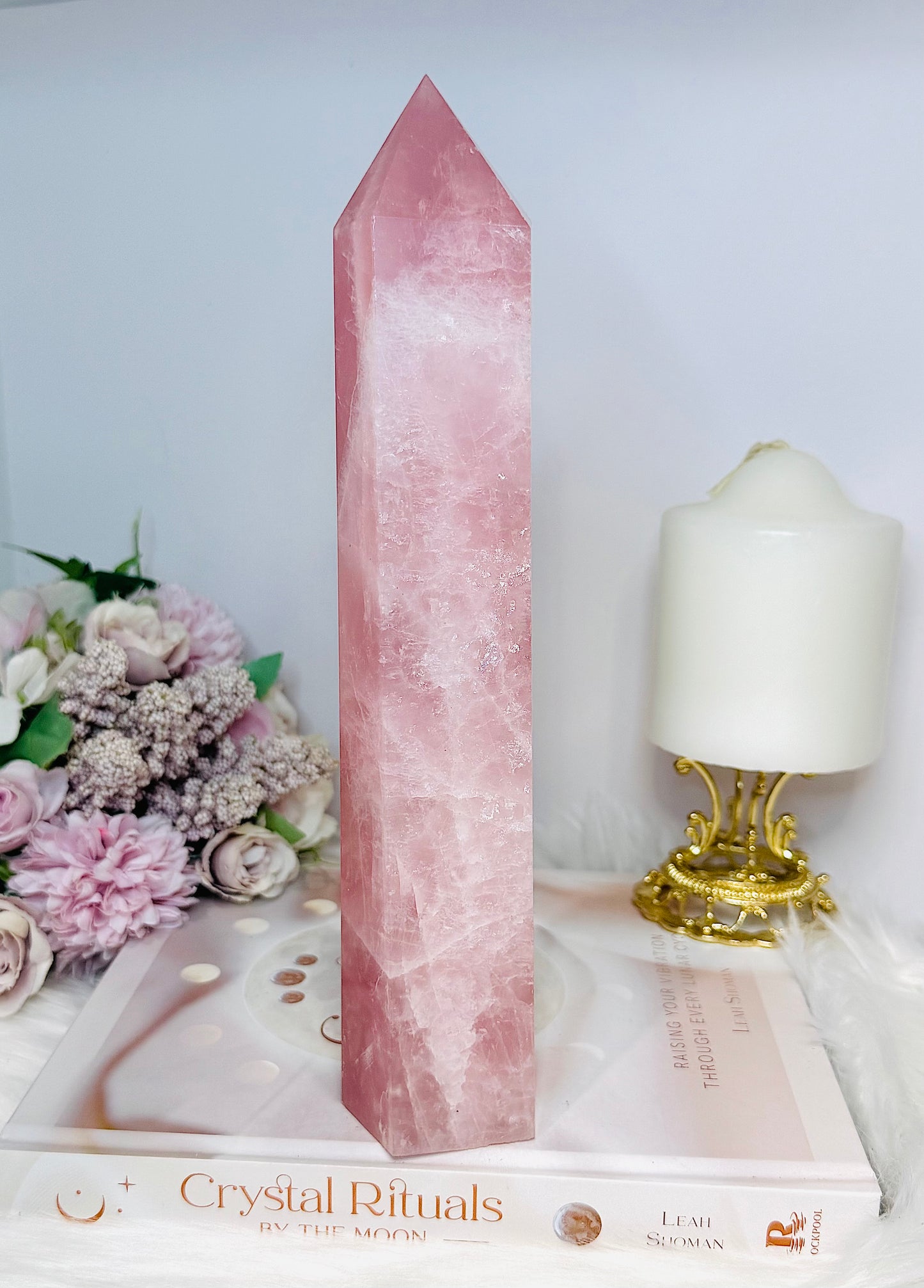 Large High Grade Rose Quartz Tower 25cm 1.08KG