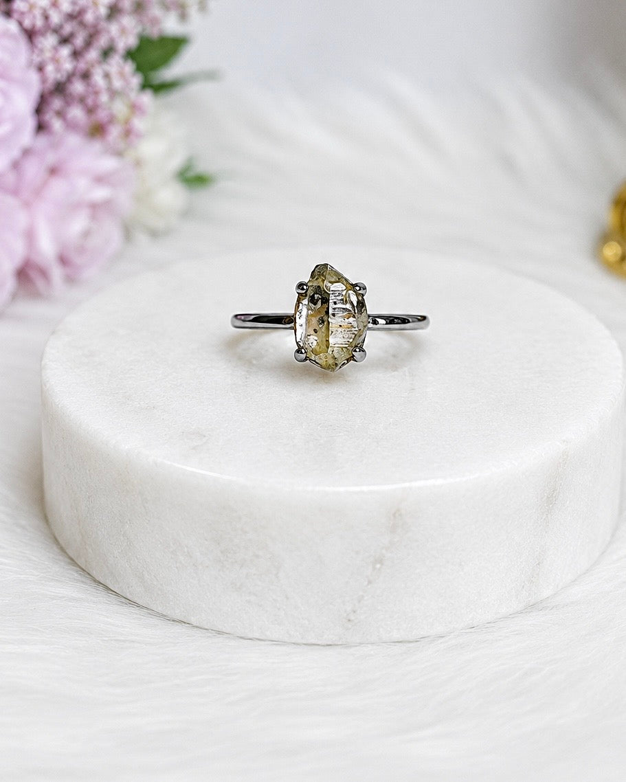 Herkimer Diamond Adjustable Ring