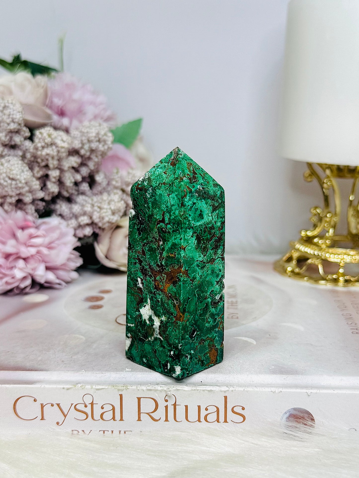 Natural Chrysocolla Tower 8cm