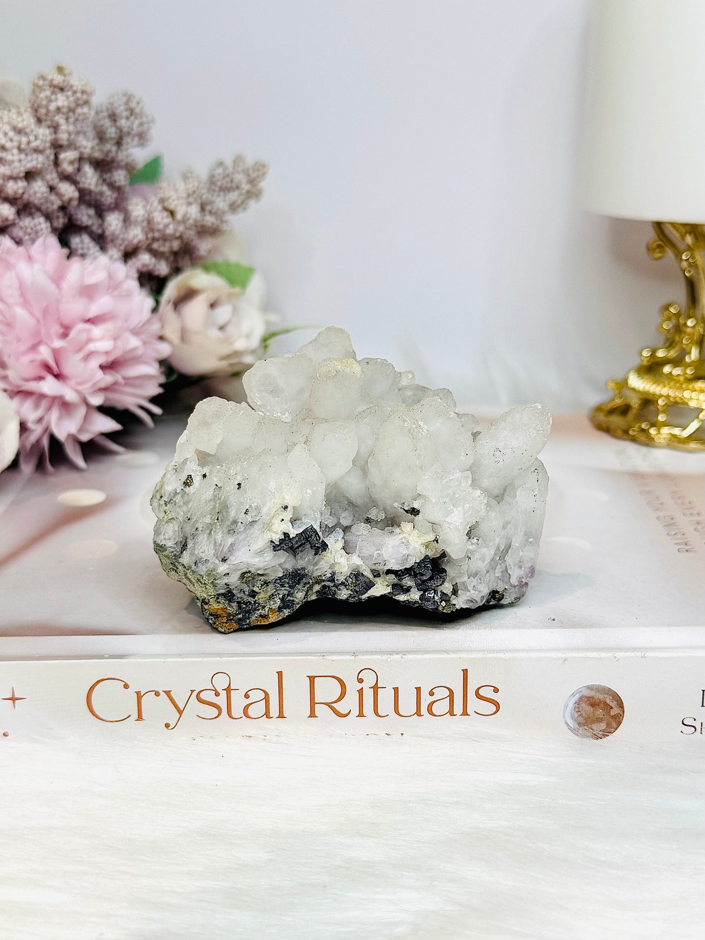 Quartz Cluster in Pyrite 8cm