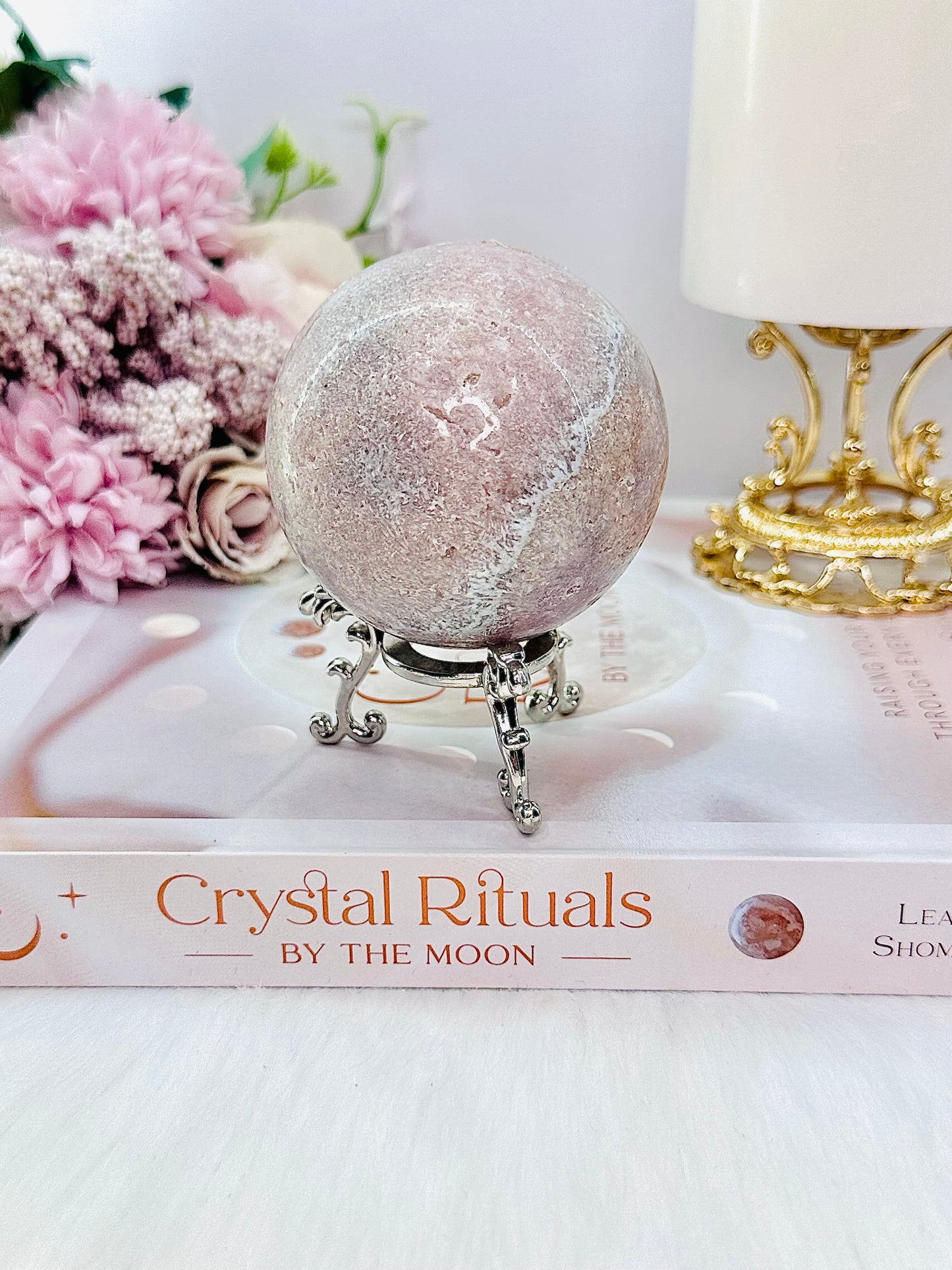 Simple Elegance ~ Pink Amethyst Druzy Sphere On Stand From Brazil 296grams