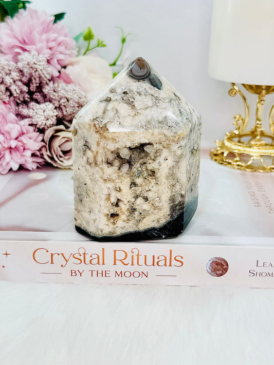 Chunky Druzy Agate Tower 469grams From Brazil