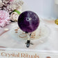 High Grade Purple Fluorite Sphere on Stand 140g