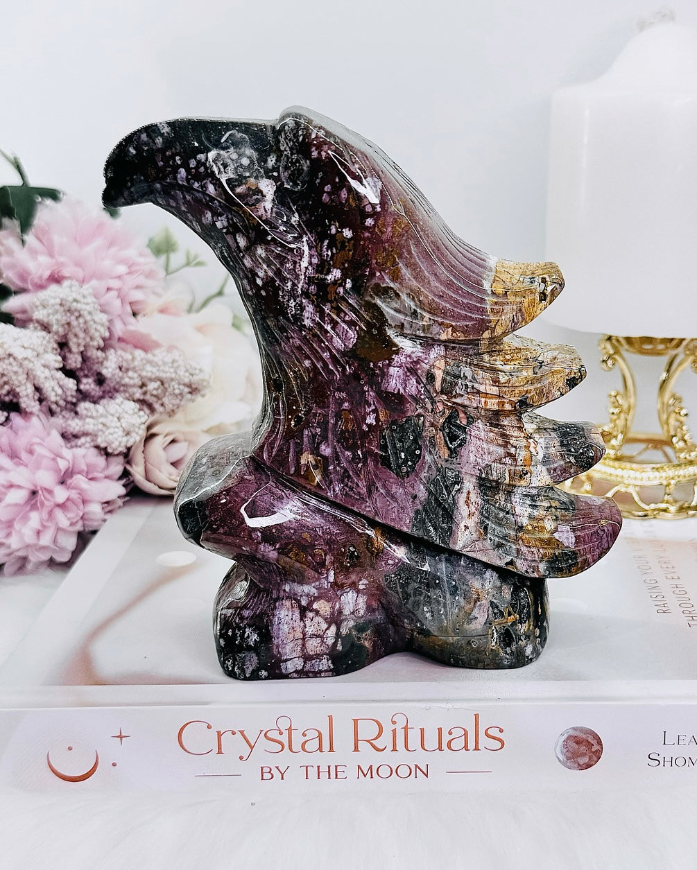 Joy & Happiness ~ Amazing Huge 947gram 16cm Ocean Jasper Eagle Bird Carving - Absolute Perfection