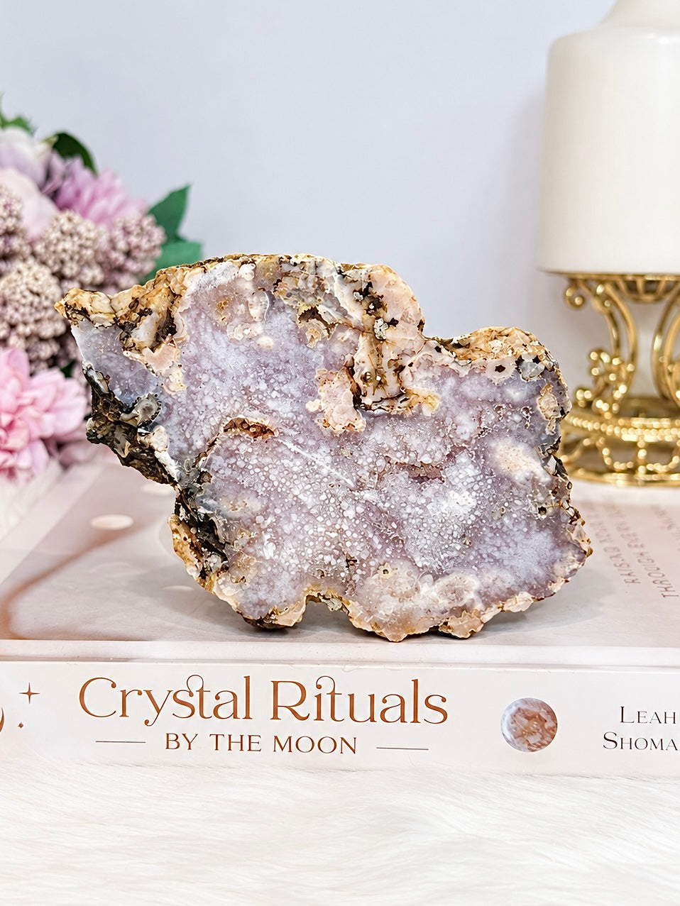 Pink Amethyst Druzy Slab 12cm