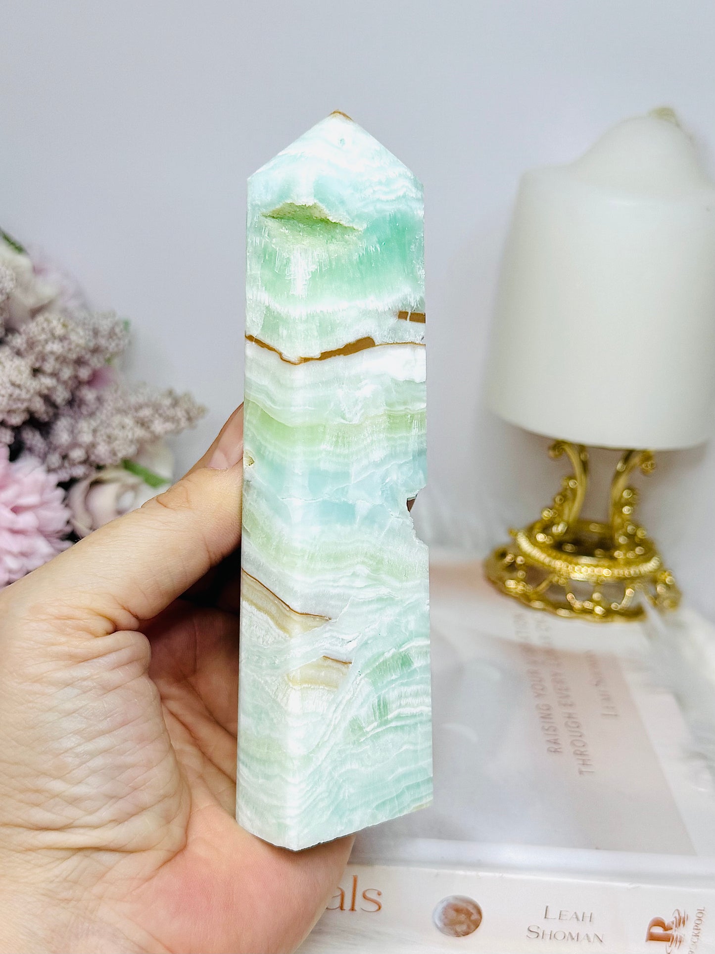 Caribbean Calcite Druzy Tower 14cm