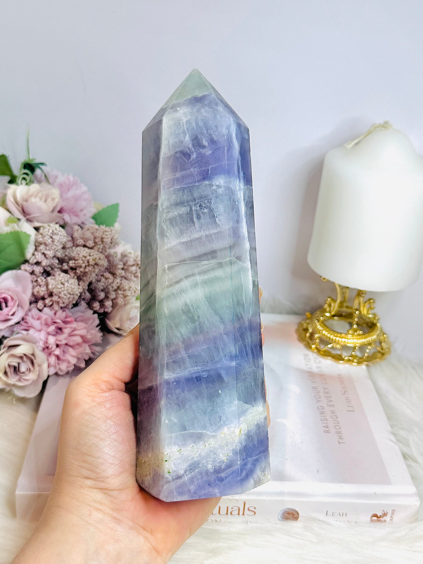 Large Pastel Fluorite Chunky Tower 21cm 1.17KG