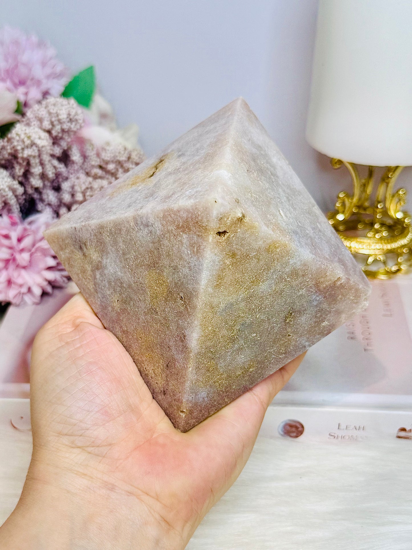 Large Pink Amethyst Pyramid with Druzy On One Corner 516g
