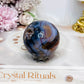 Blue Flower Agate Sphere on Stand 172g