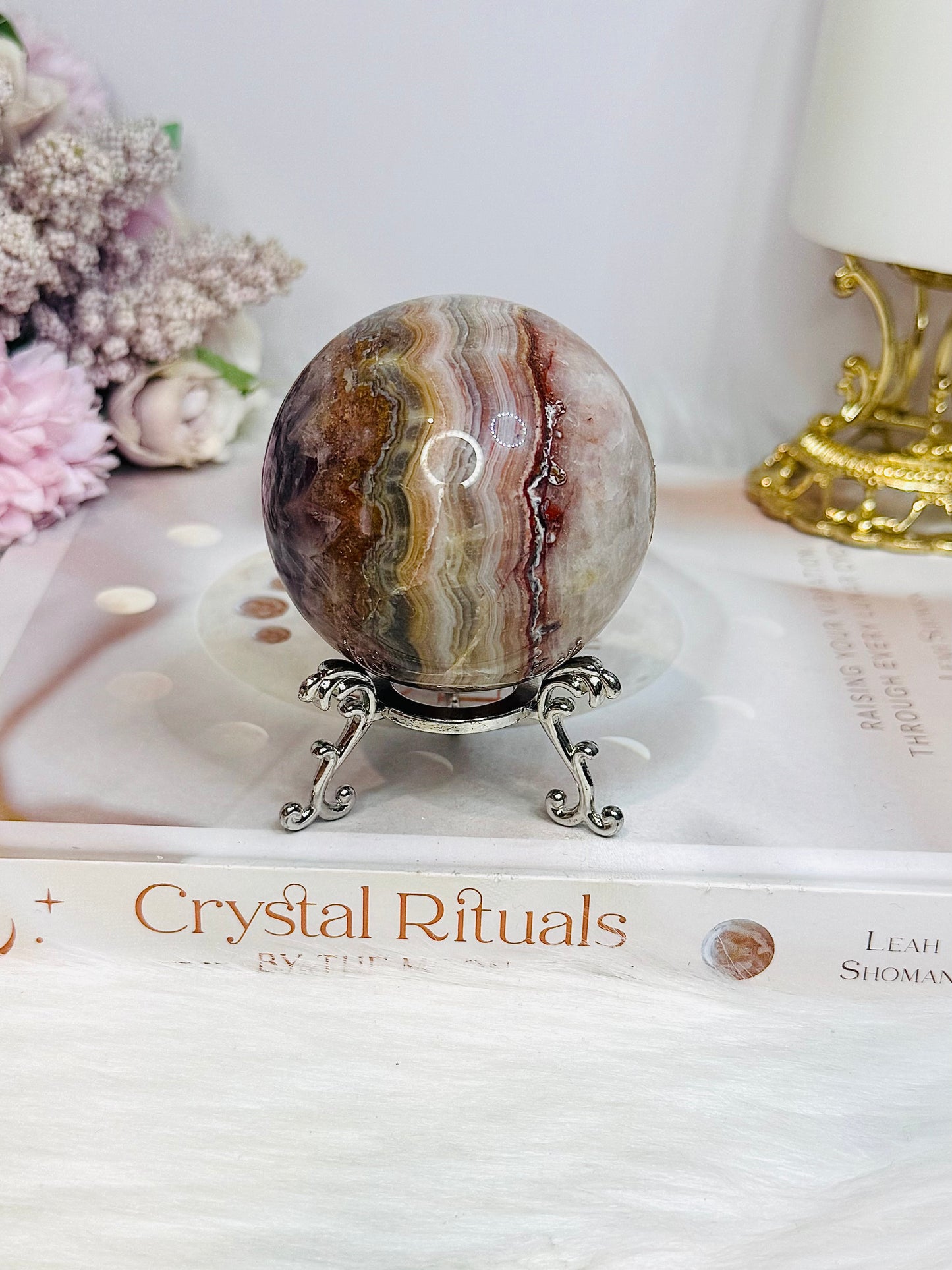 Crazy Lace Amethyst Sphere on Stand 308g
