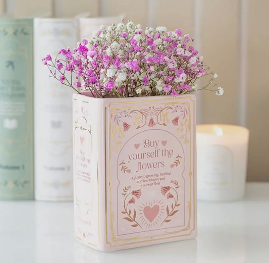 Pink Book Shaped Vase 15cm
