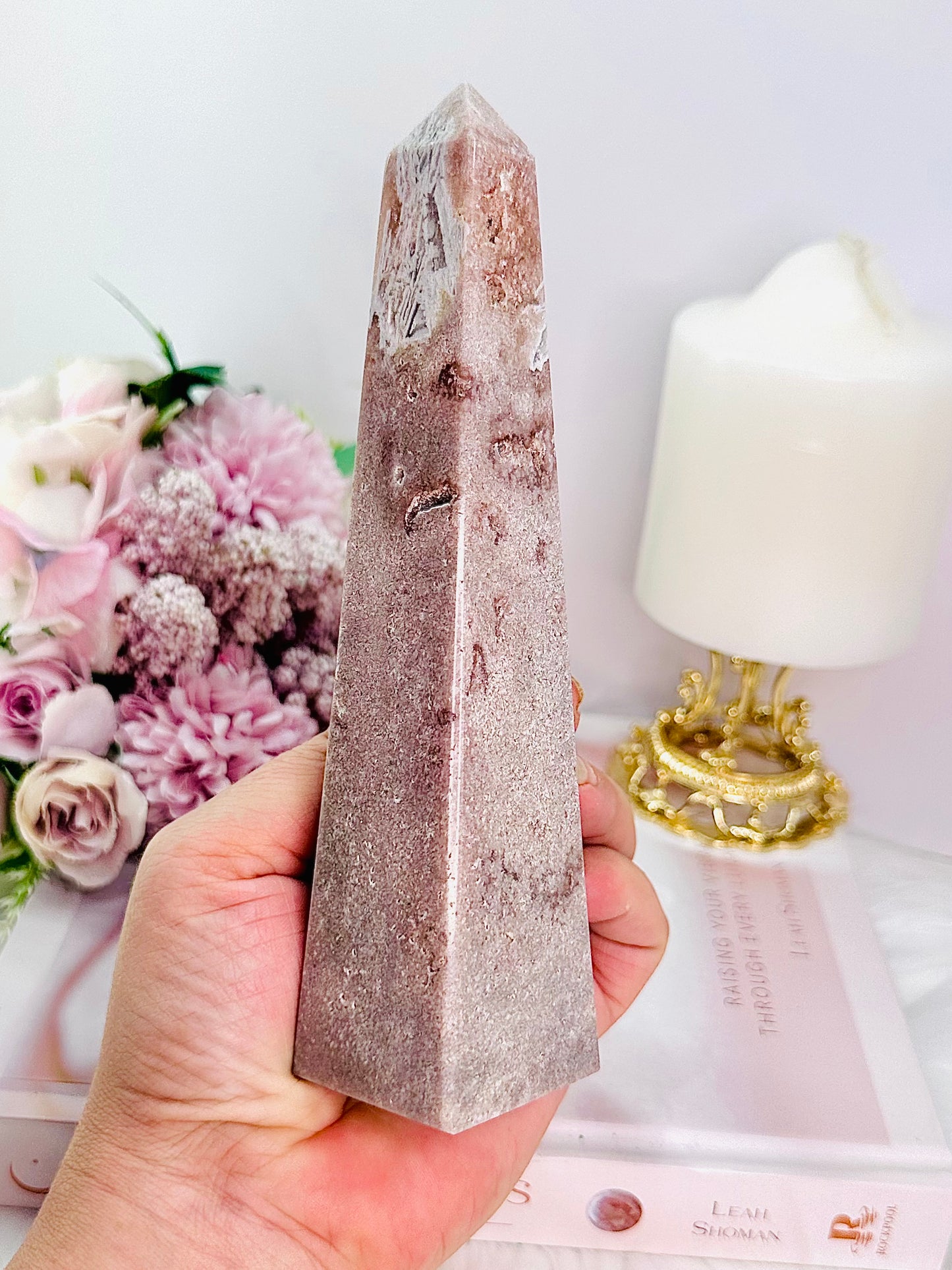 Stunning 18cm Tall Pink Amethyst Obelisk | Tower From Brazil