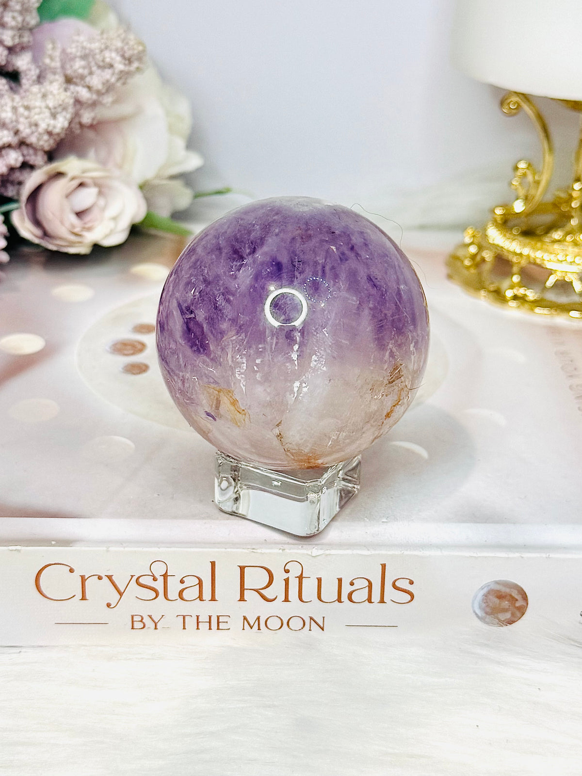 Purple Agate Sphere on Stand 236g