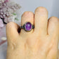 Adjustable Amethyst Ring In Gift Bag