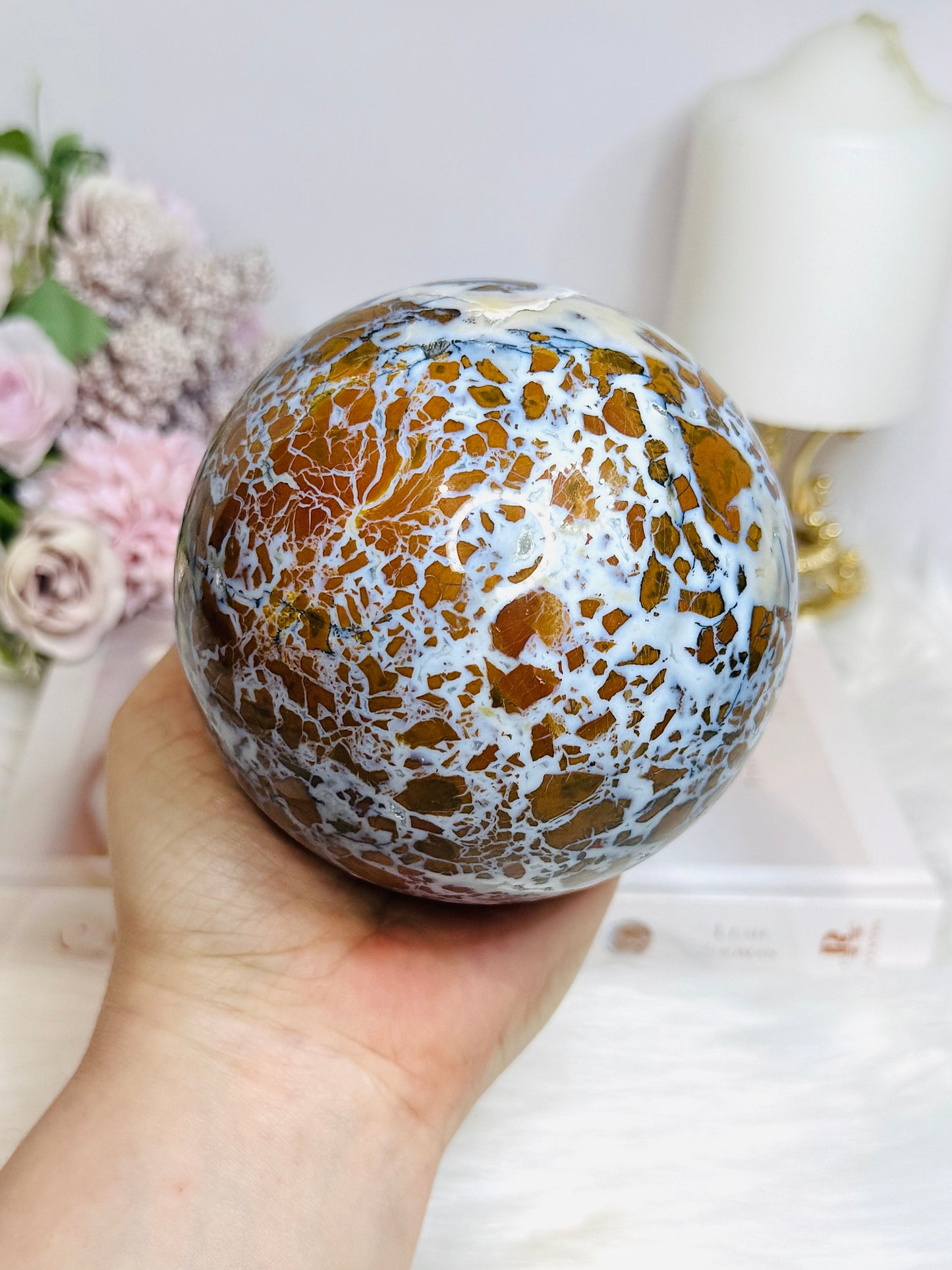 Large Brecciated Jasper Sphere on Stand 1.34KG
